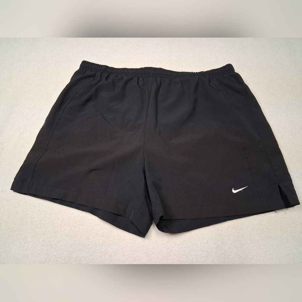 Nike Black Athletic Shorts with White Swoosh